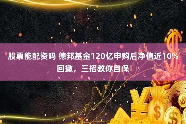 股票能配资吗 德邦基金120亿申购后净值近10%回撤，三招教你自保